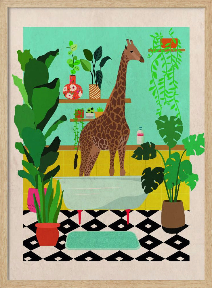 Giraffenbadezeit | Poster