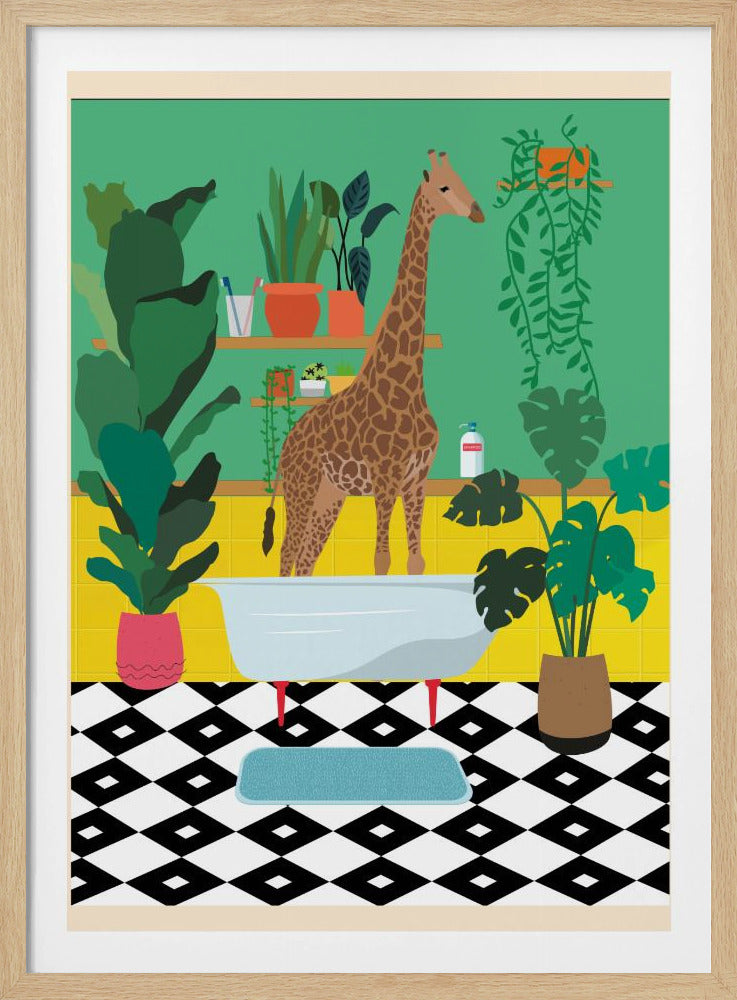 Giraffenbadezeit | Poster