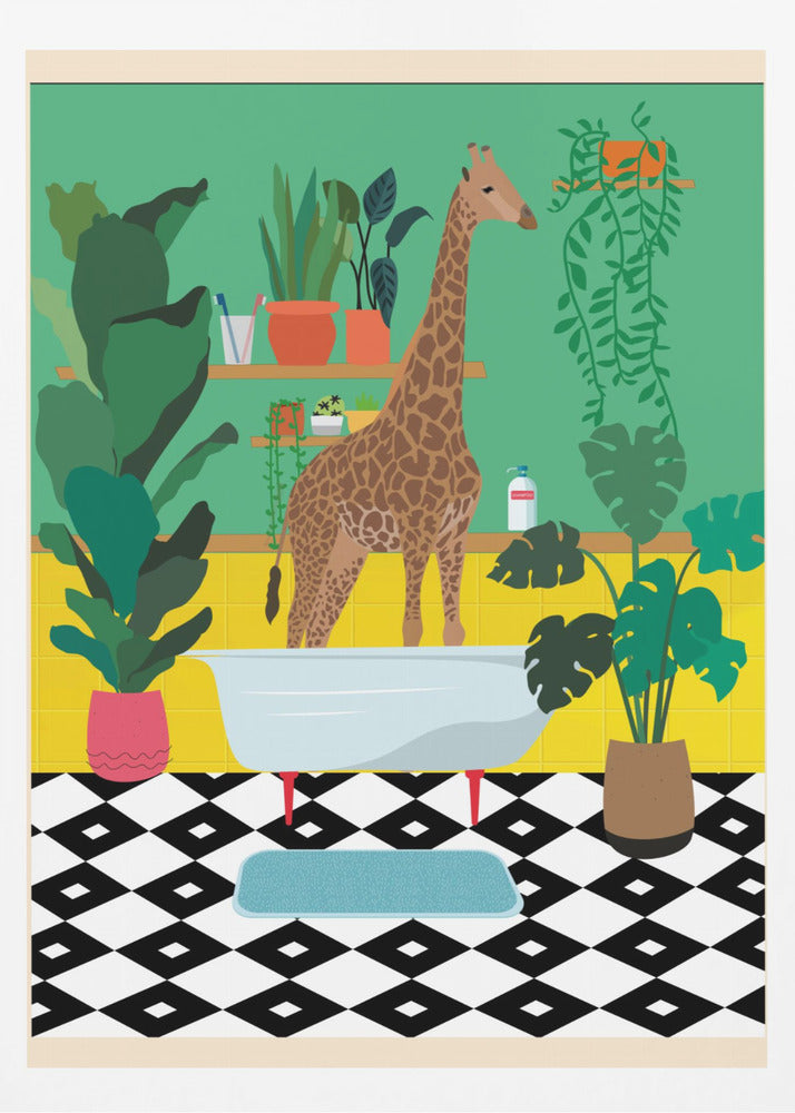 Giraffenbadezeit | Poster