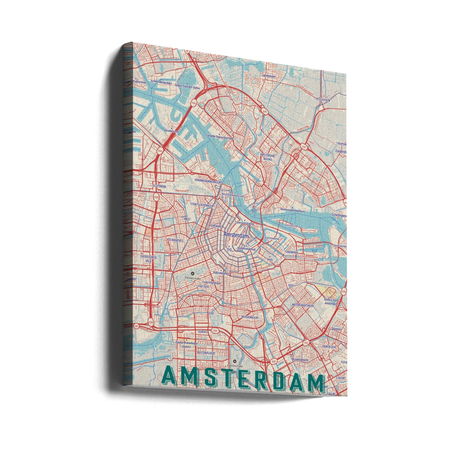 Retro Map   Amsterdam | Canvas