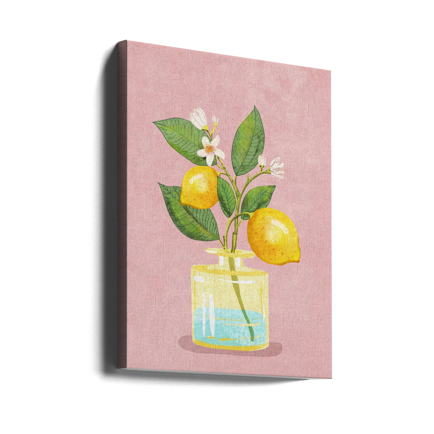 Lemon Bunch In Vase | Canvas
