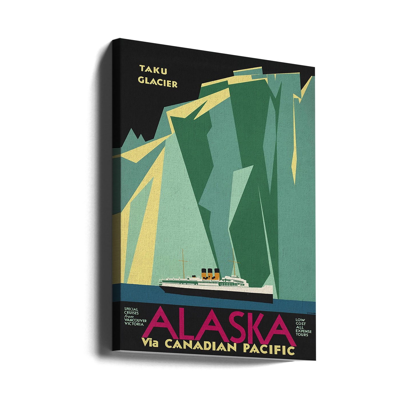 Alaska Via Canadian Pacific. Taku Glacier - No Border | Canvas
