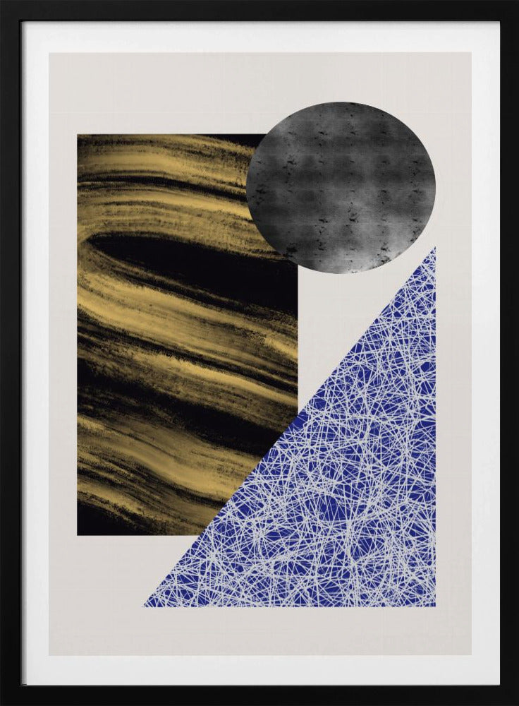 Geometrische Formen mit einer schwarz-goldenen Textur | Poster