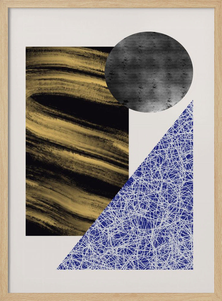 Geometrische Formen mit einer schwarz-goldenen Textur | Poster