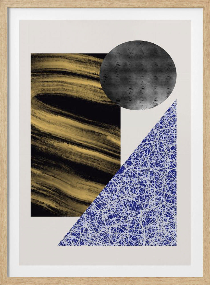 Geometrische Formen mit einer schwarz-goldenen Textur | Poster