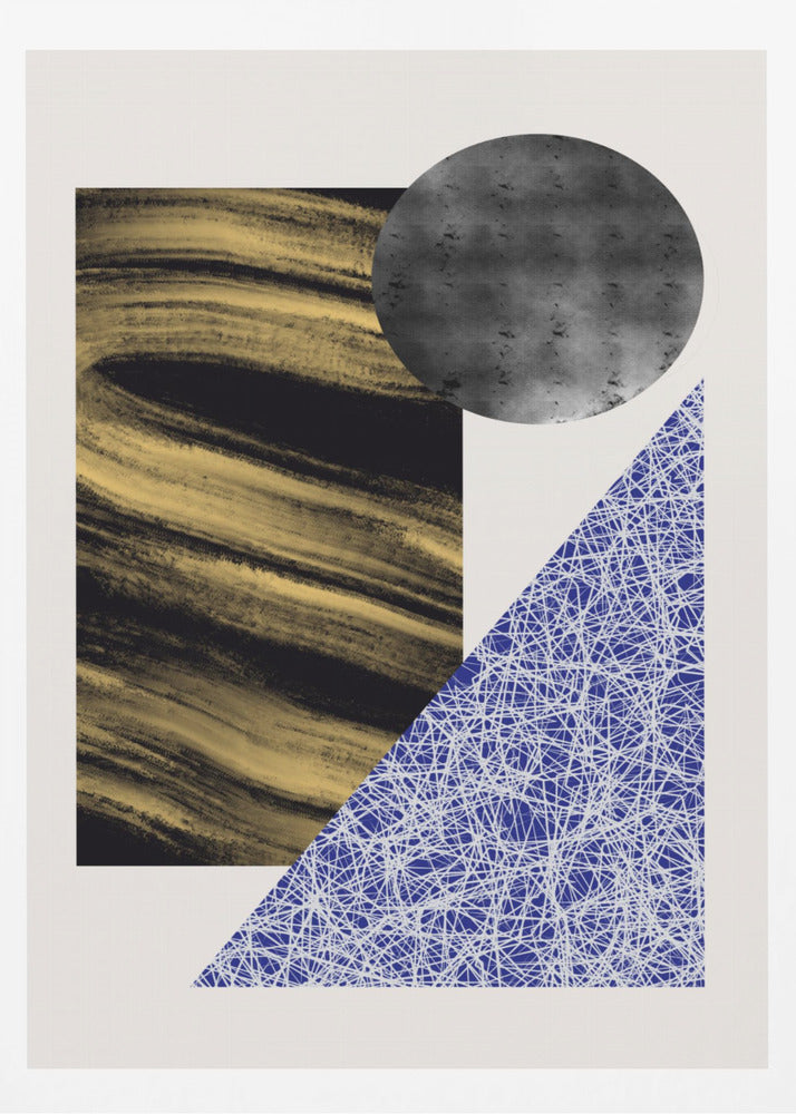Geometrische Formen mit einer schwarz-goldenen Textur | Poster