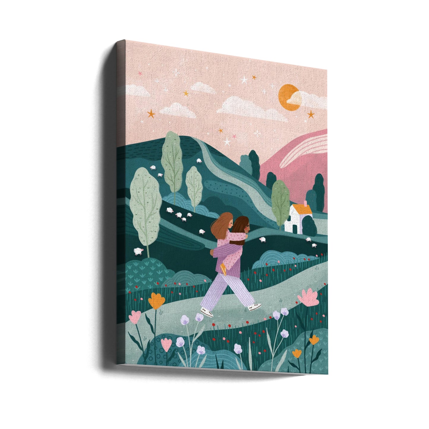 Mummy Daughter Countryside Walk | Canvas