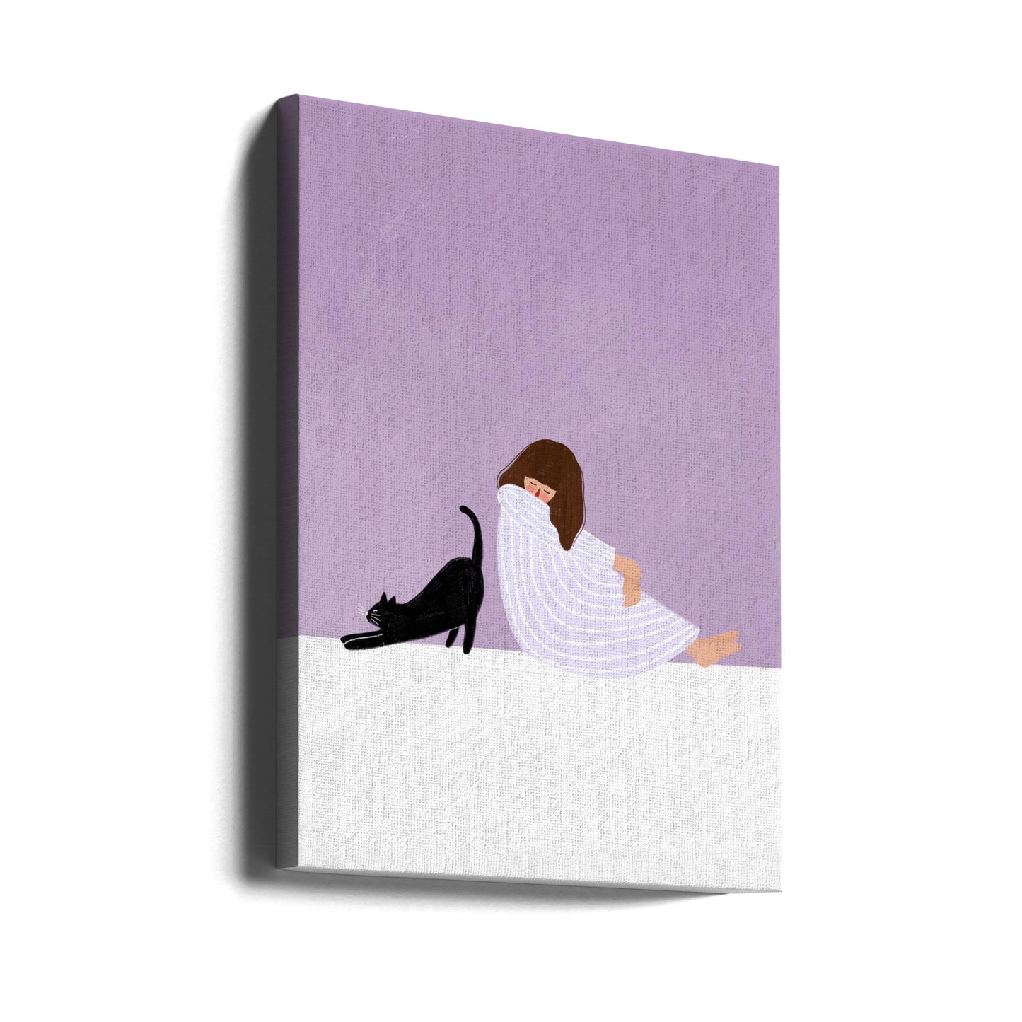 Girl and Cat | Canvas