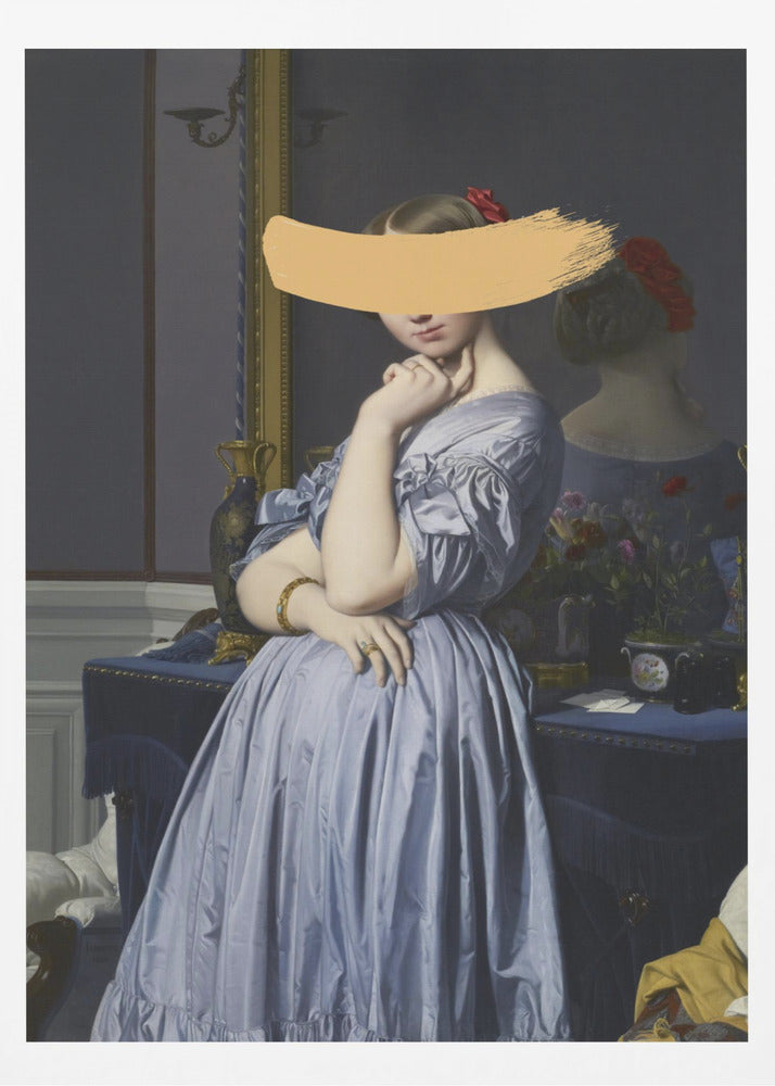 Classic Oil Painting and Yellow Splash | Poster
