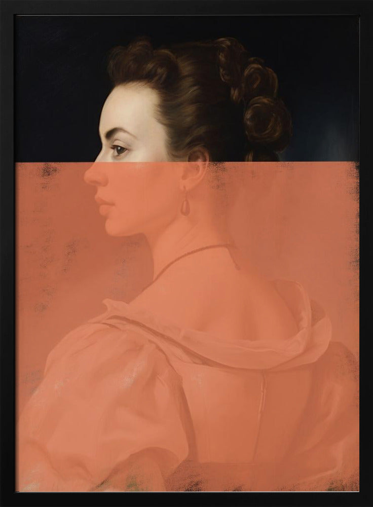 Verändertes Frauenporträt Orange Moderne Kunst | Poster