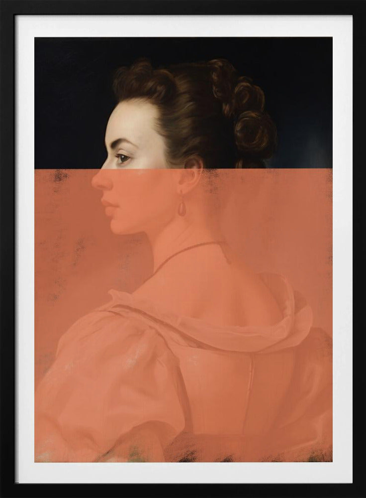 Verändertes Frauenporträt Orange Moderne Kunst | Poster