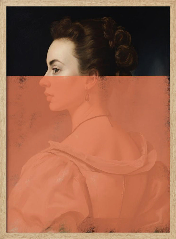 Verändertes Frauenporträt Orange Moderne Kunst | Poster