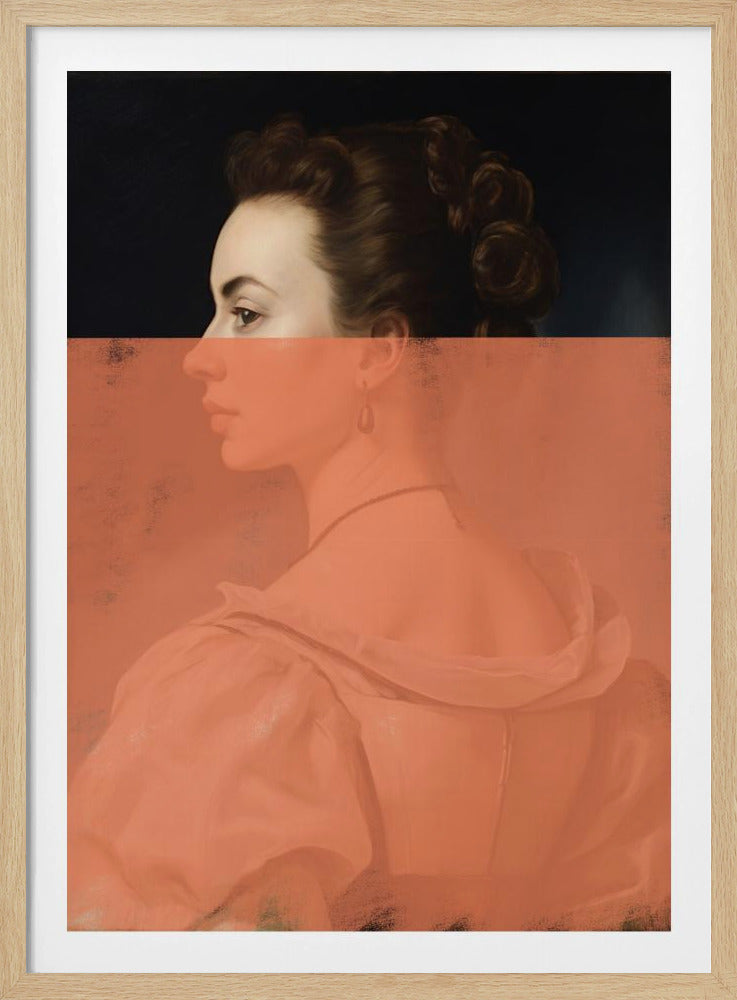 Verändertes Frauenporträt Orange Moderne Kunst | Poster
