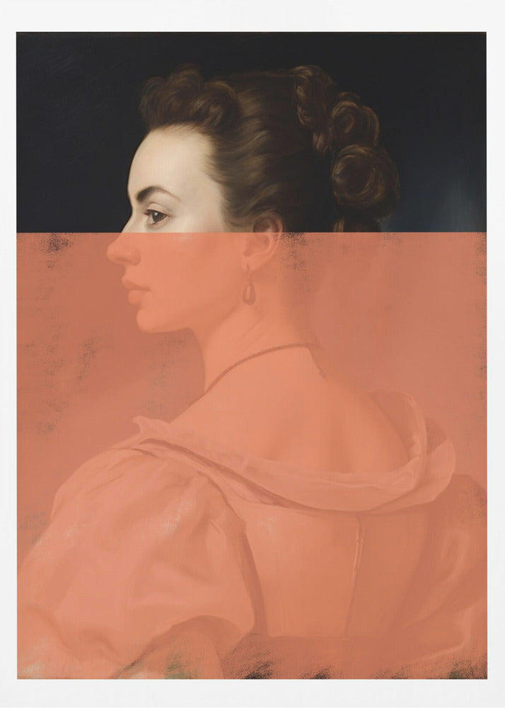 Verändertes Frauenporträt Orange Moderne Kunst | Poster