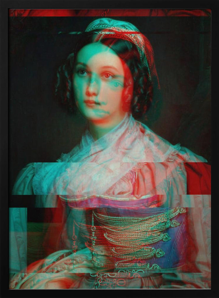 Glitched Portrait einer Frau | Poster
