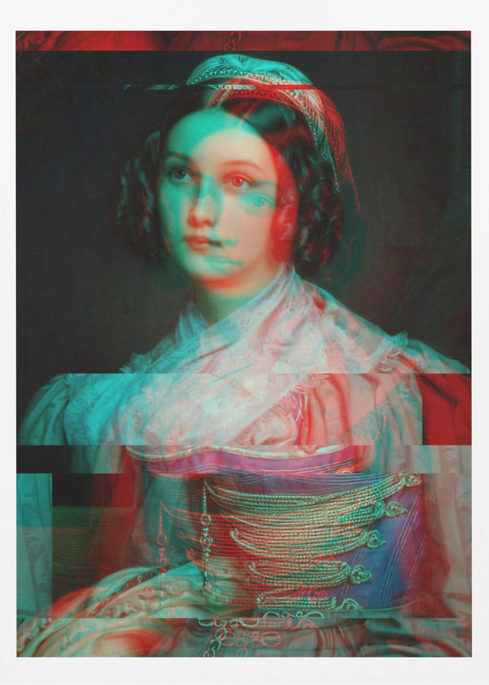 Glitched Portrait einer Frau | Poster