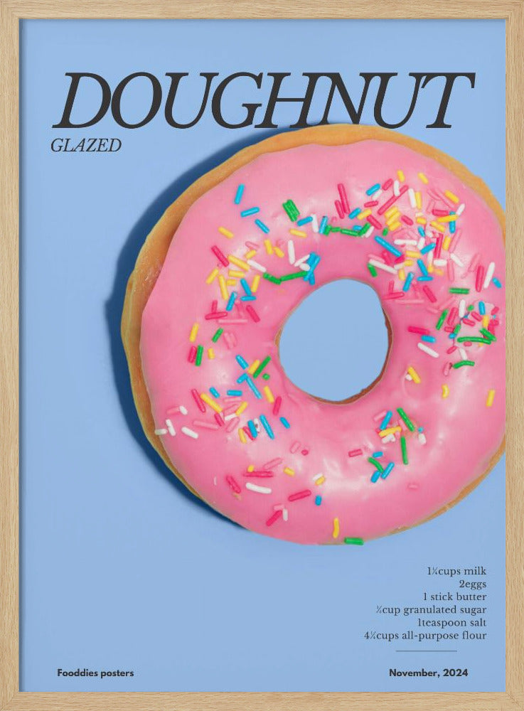 Donut mit rosa Glasur | Poster