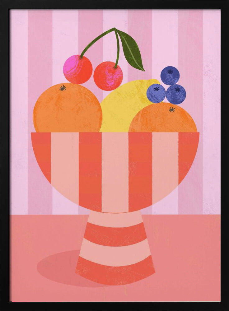 Frukt i randig skål | Poster