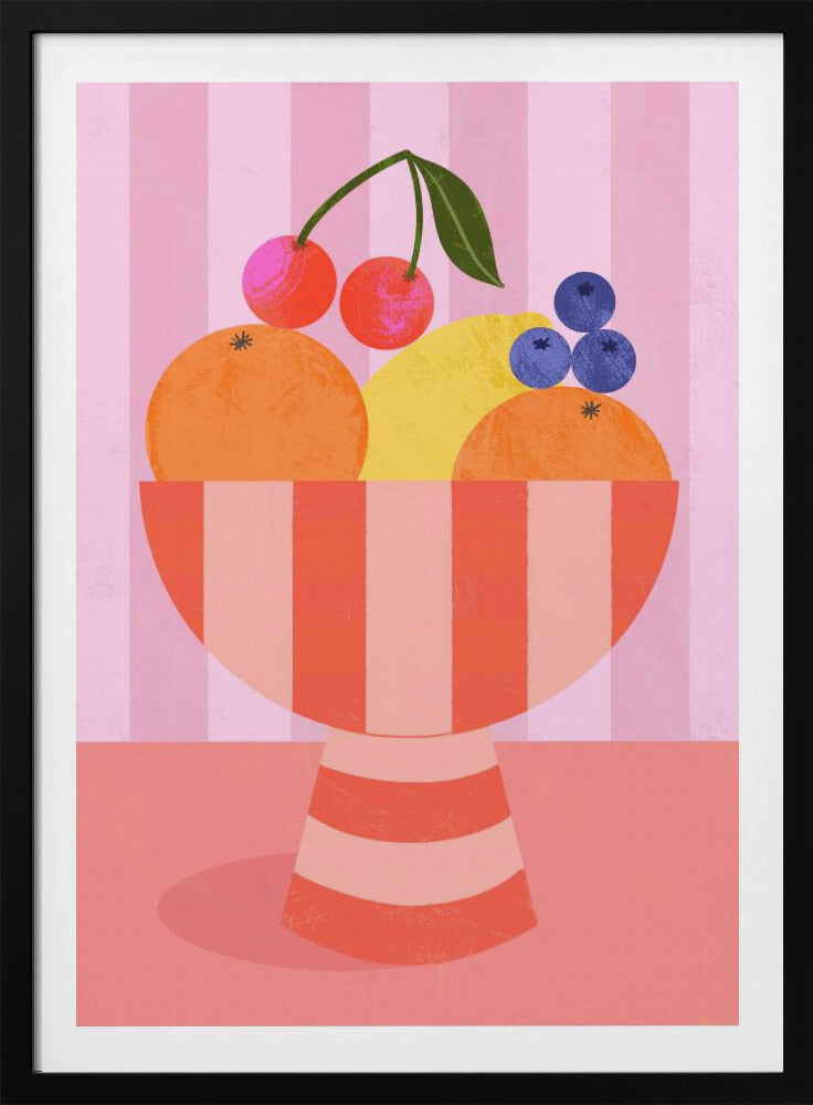 Frukt i randig skål | Poster