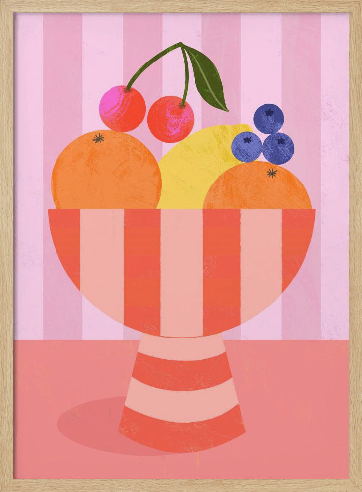 Frukt i randig skål | Poster