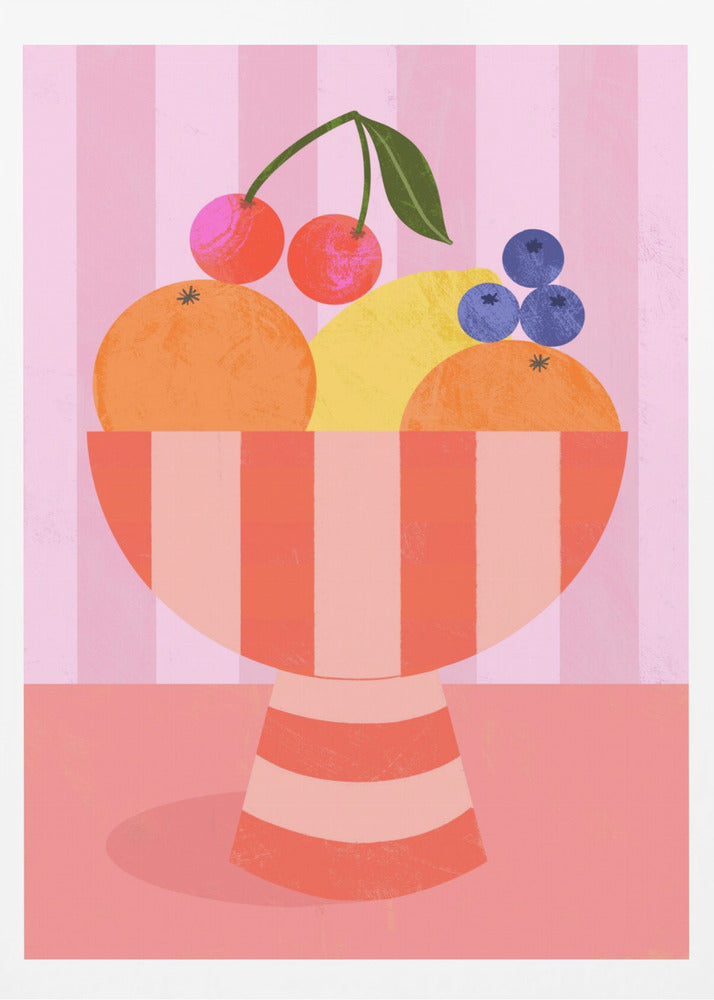 Frukt i randig skål | Poster