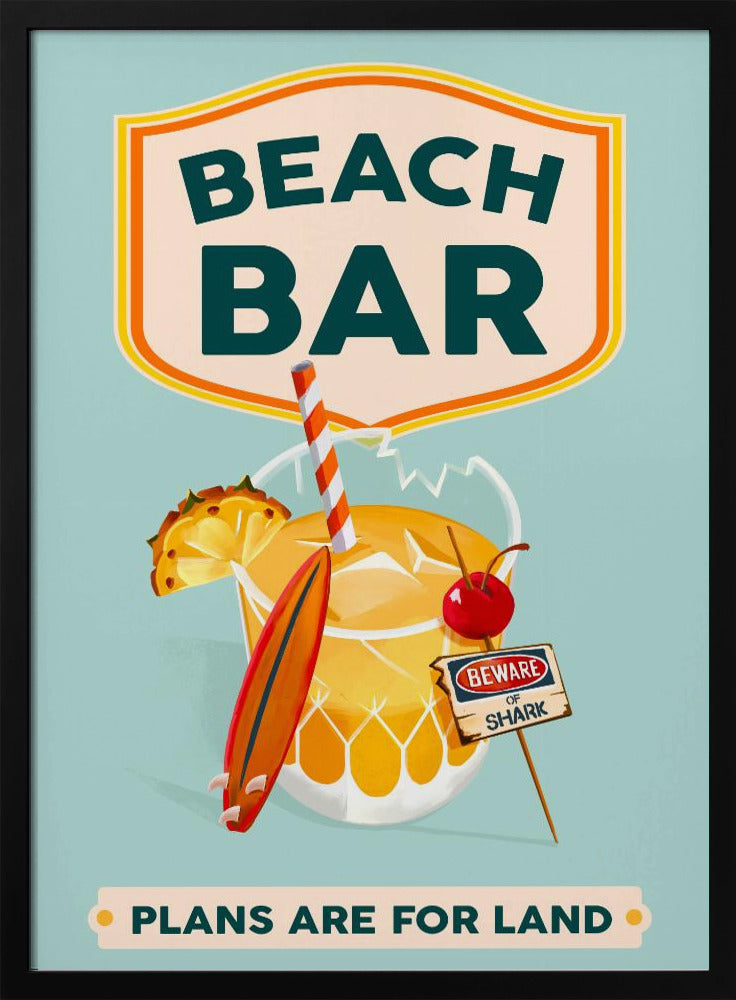 Beach Bar Summer Tropical Cocktail Bar Art | Poster