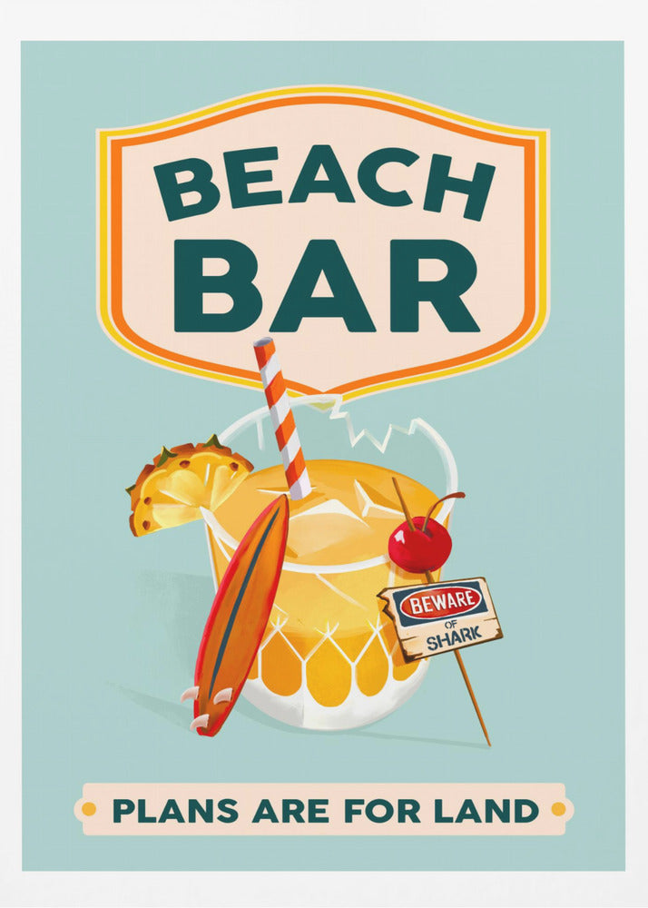 Beach Bar Summer Tropical Cocktail Bar Art | Poster