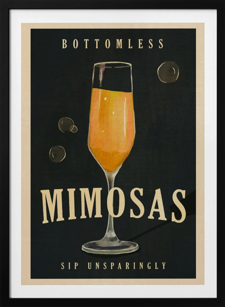 Bottomless Mimosas Art Deco Cocktail Bar Art | Poster