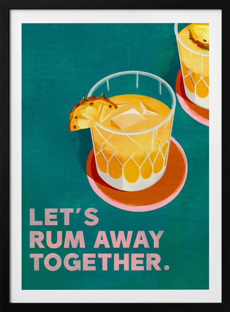 Rum Away Beach Bar Cocktail Art | Poster