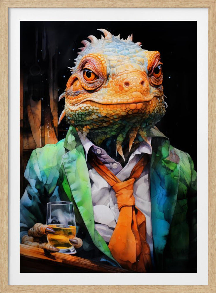 Chamäleon Aquarell Tierkunst | Poster