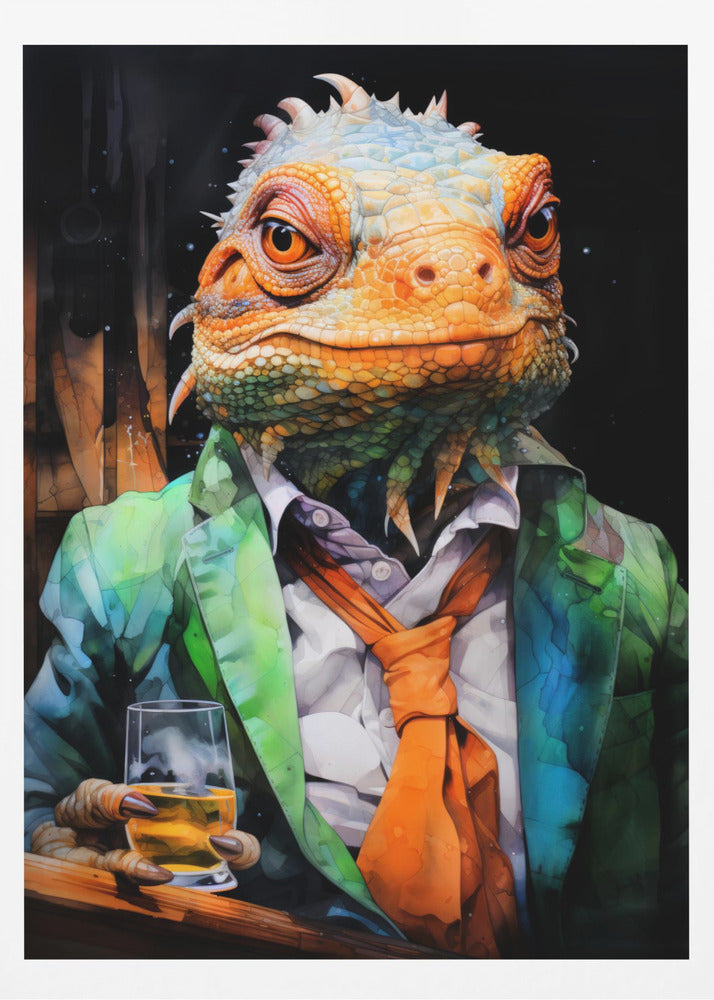 Chamäleon Aquarell Tierkunst | Poster