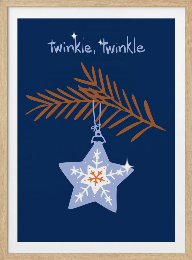 Fröhlich funkelnder Weihnachtsstern blau | Poster