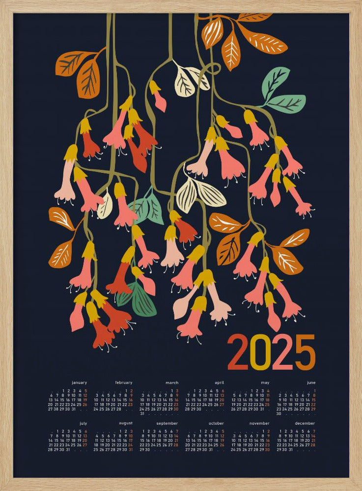 Kalender 2025 fuchsia blomma | Poster