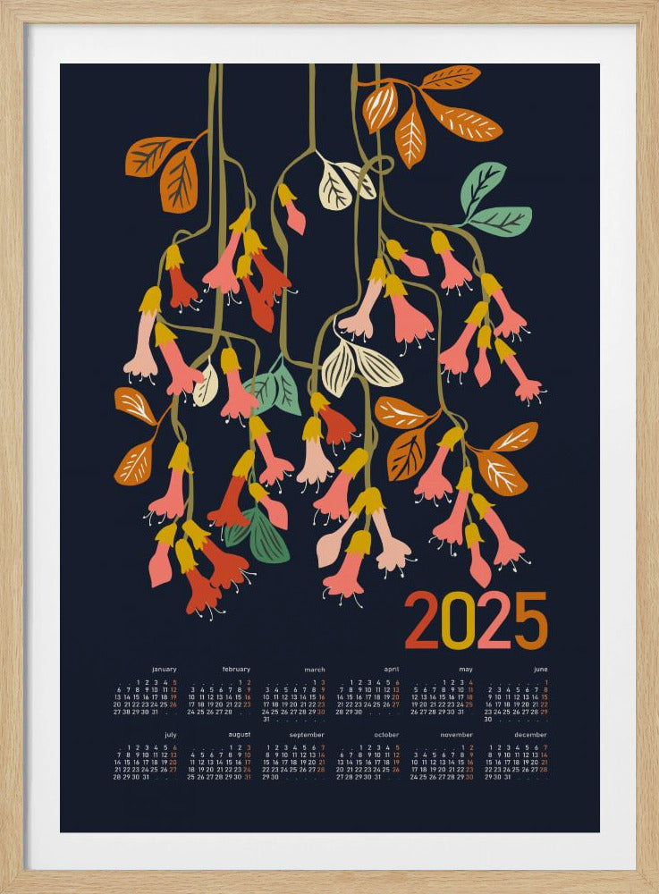 Kalender 2025 fuchsia blomma | Poster