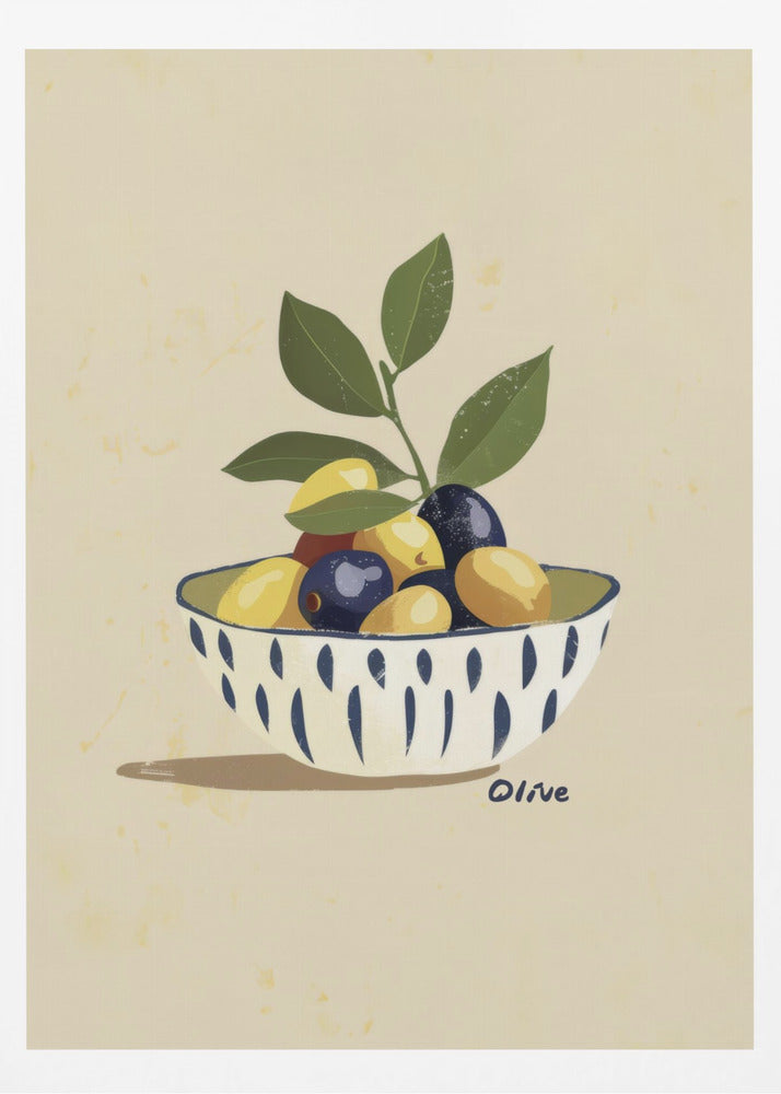 Schale mit Oliven | Poster