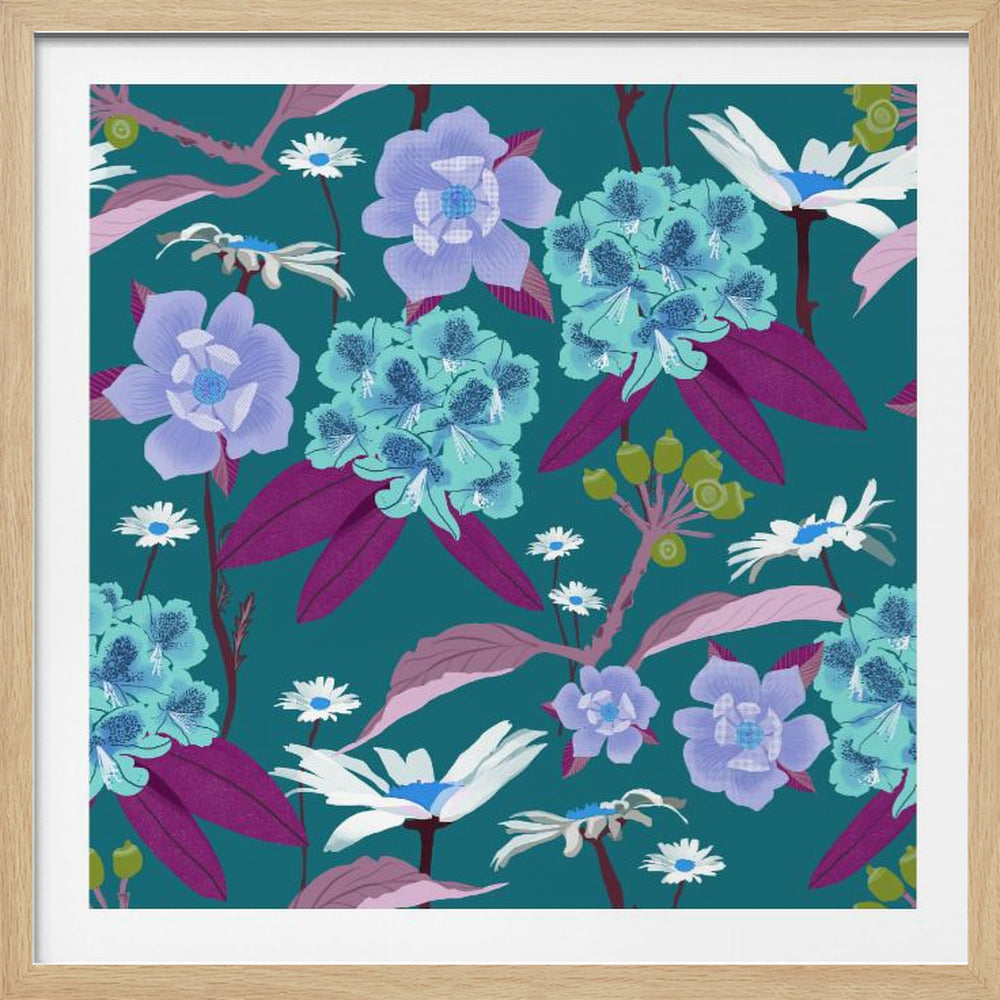 Rhododendrons and daisies | Poster