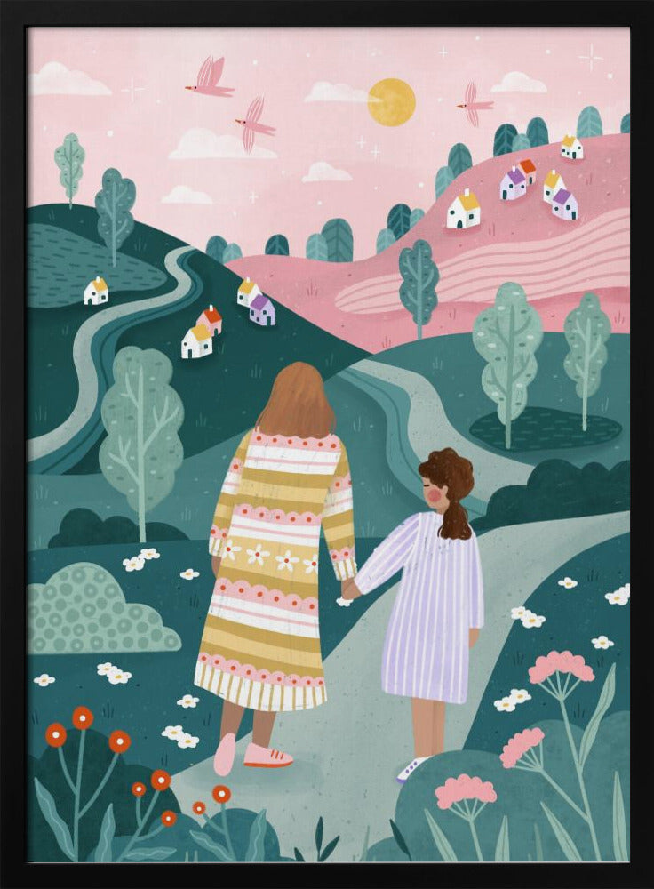 Mutter Tochter in der Natur | Poster