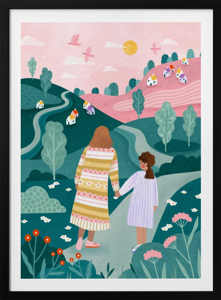 Mutter Tochter in der Natur | Poster