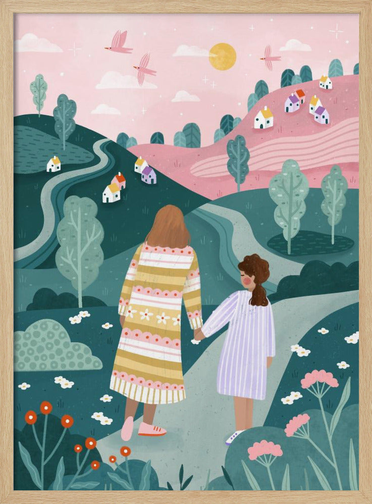 Mutter Tochter in der Natur | Poster