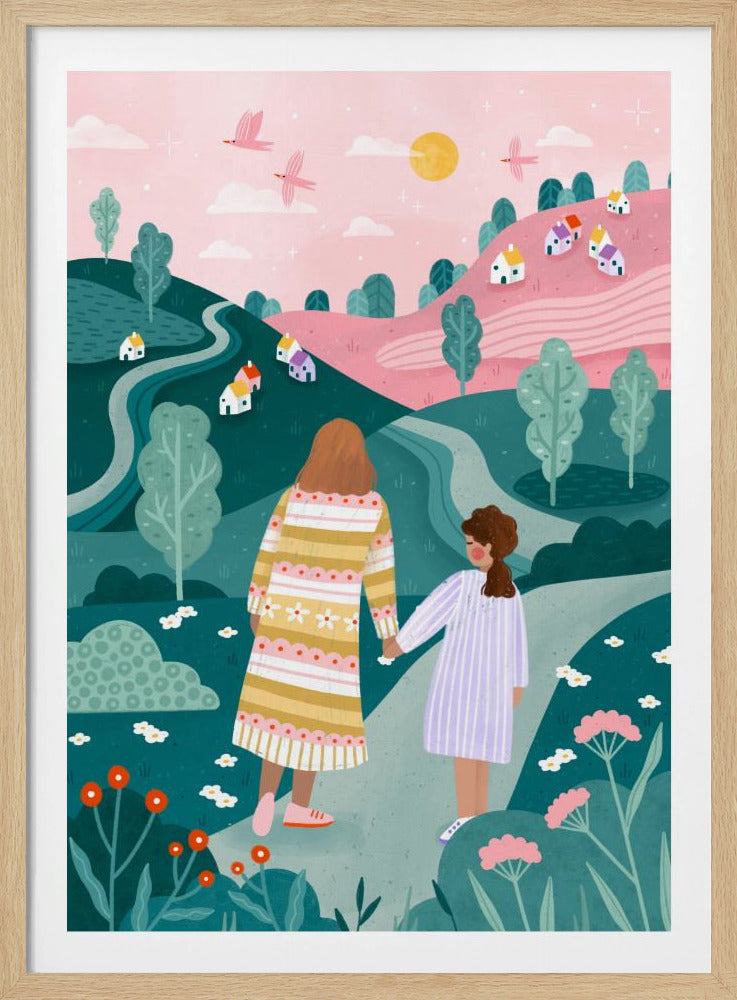 Mutter Tochter in der Natur | Poster