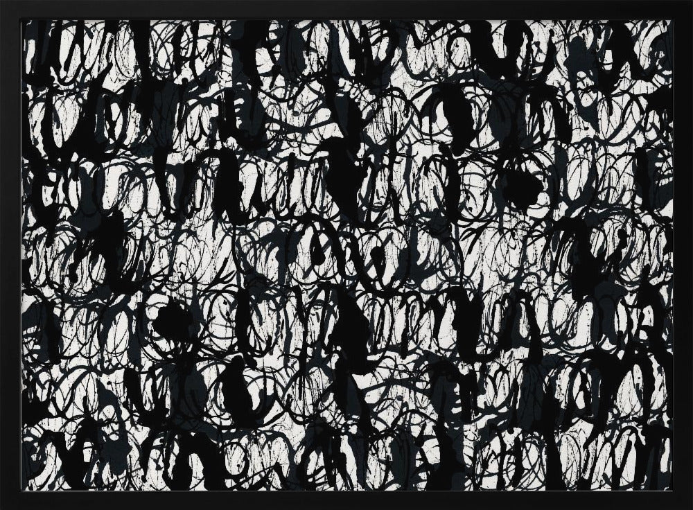Abstrakte Tintenwirbel Schwarz 2 | Poster