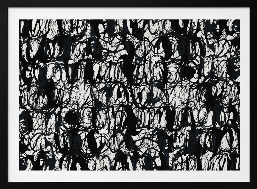Abstrakte Tintenwirbel Schwarz 2 | Poster