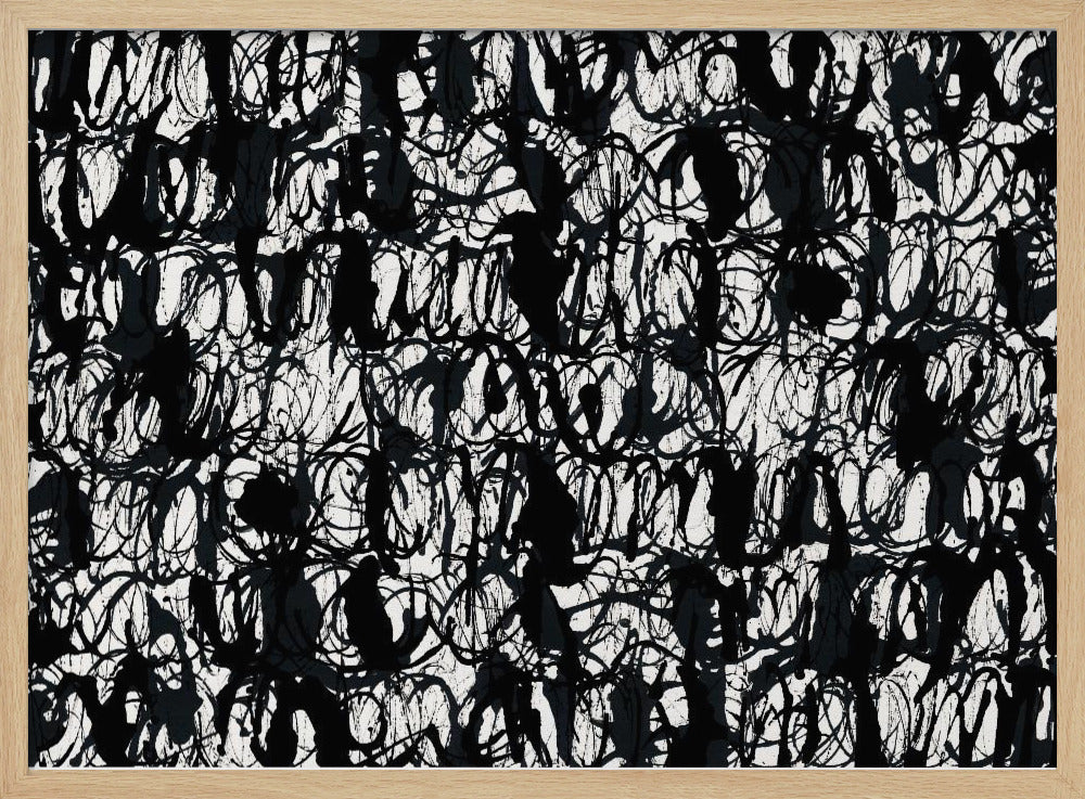 Abstrakte Tintenwirbel Schwarz 2 | Poster