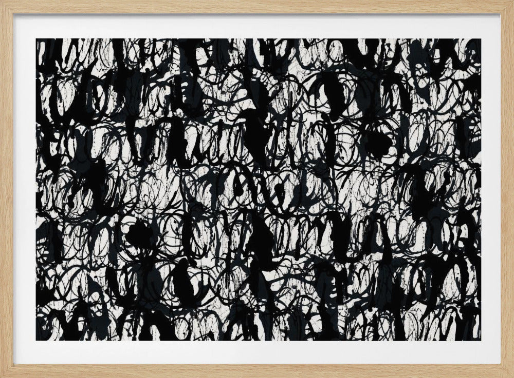 Abstrakte Tintenwirbel Schwarz 2 | Poster