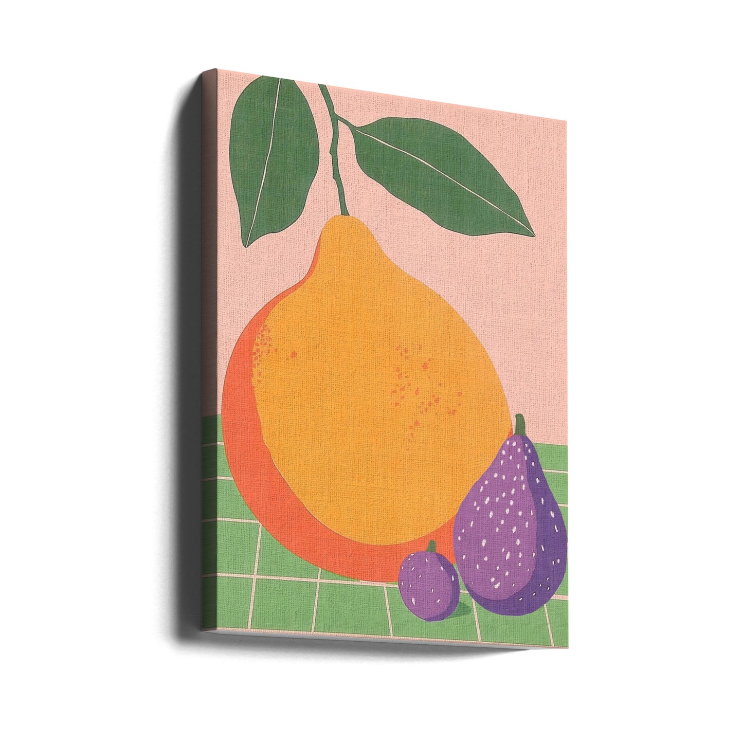 Obstillustration Birne und Feigen | Leinwand