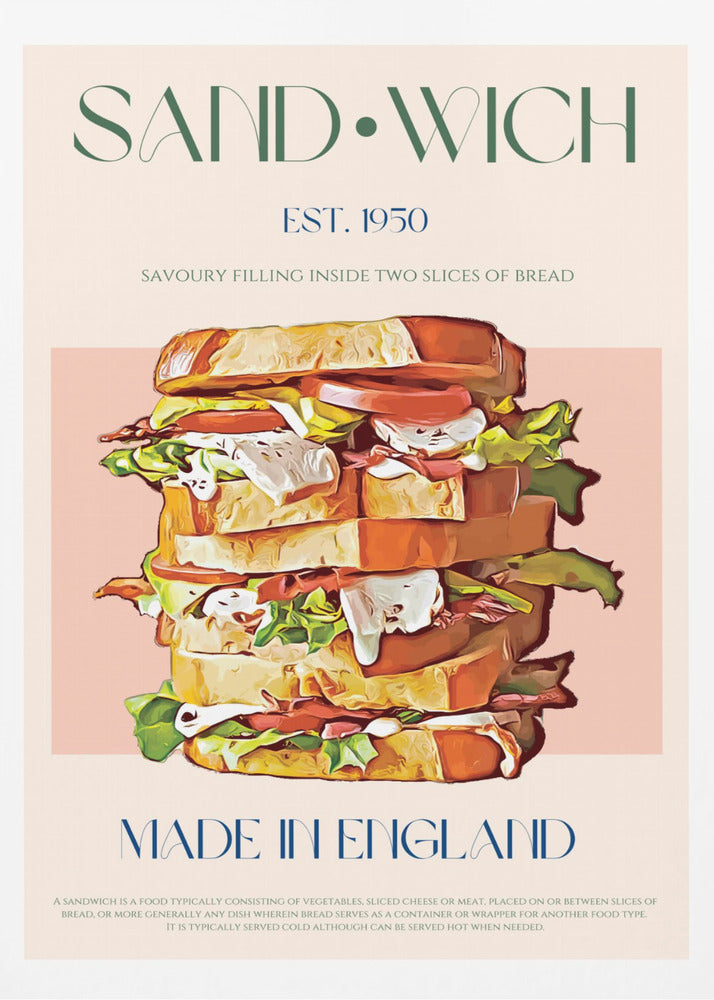Classic Sandwich Made In England | Poster