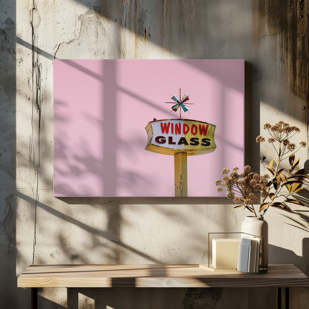 Atomrosa Starburst Vintage-skylt | Canvas