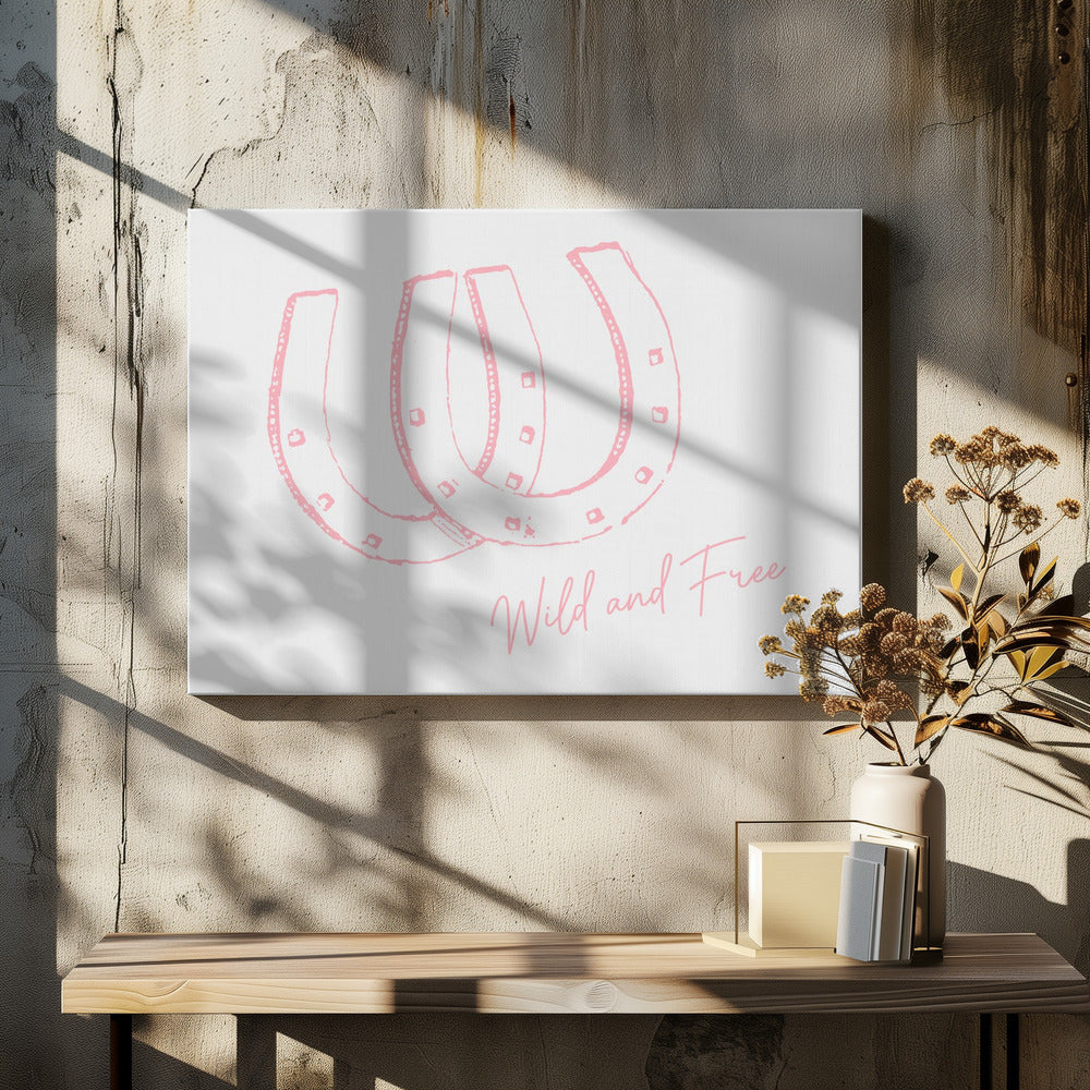 Horseshoe Wild and Free Pink | Canvas