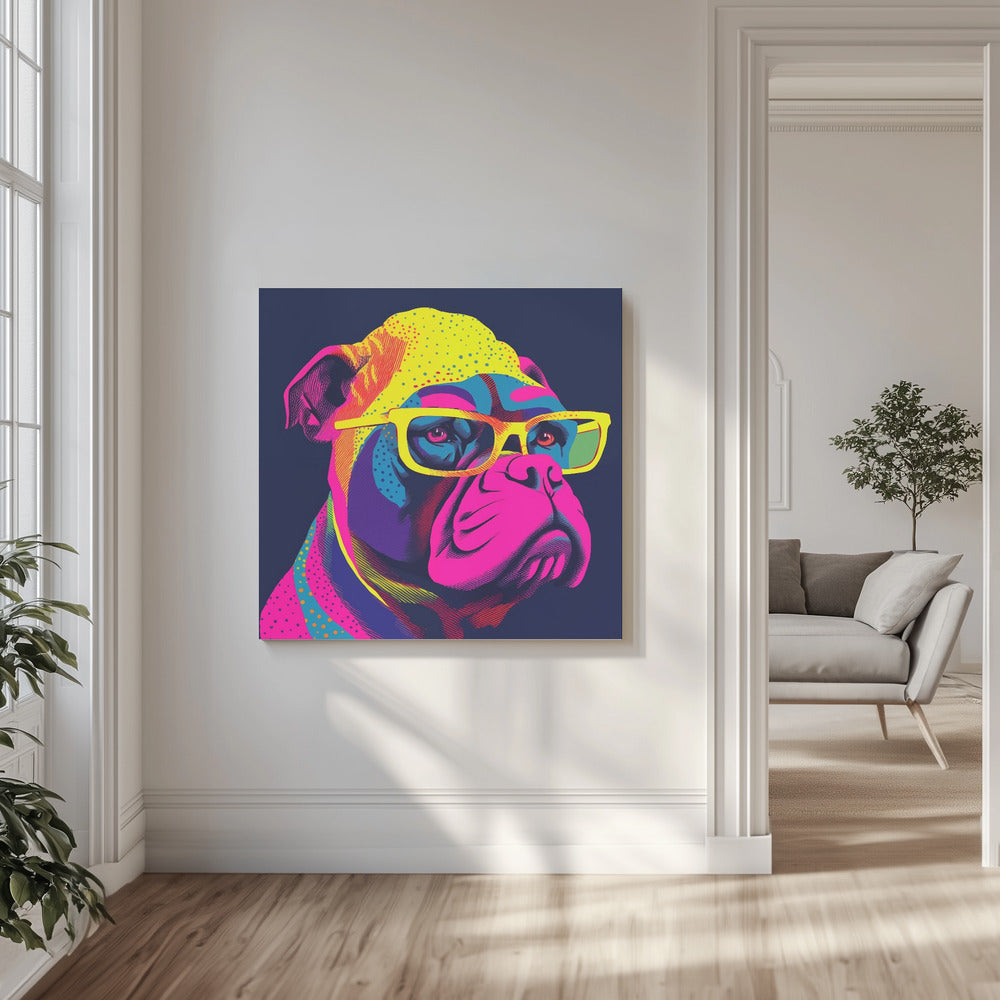 Hunde-Neon-Vibes | Leinwand