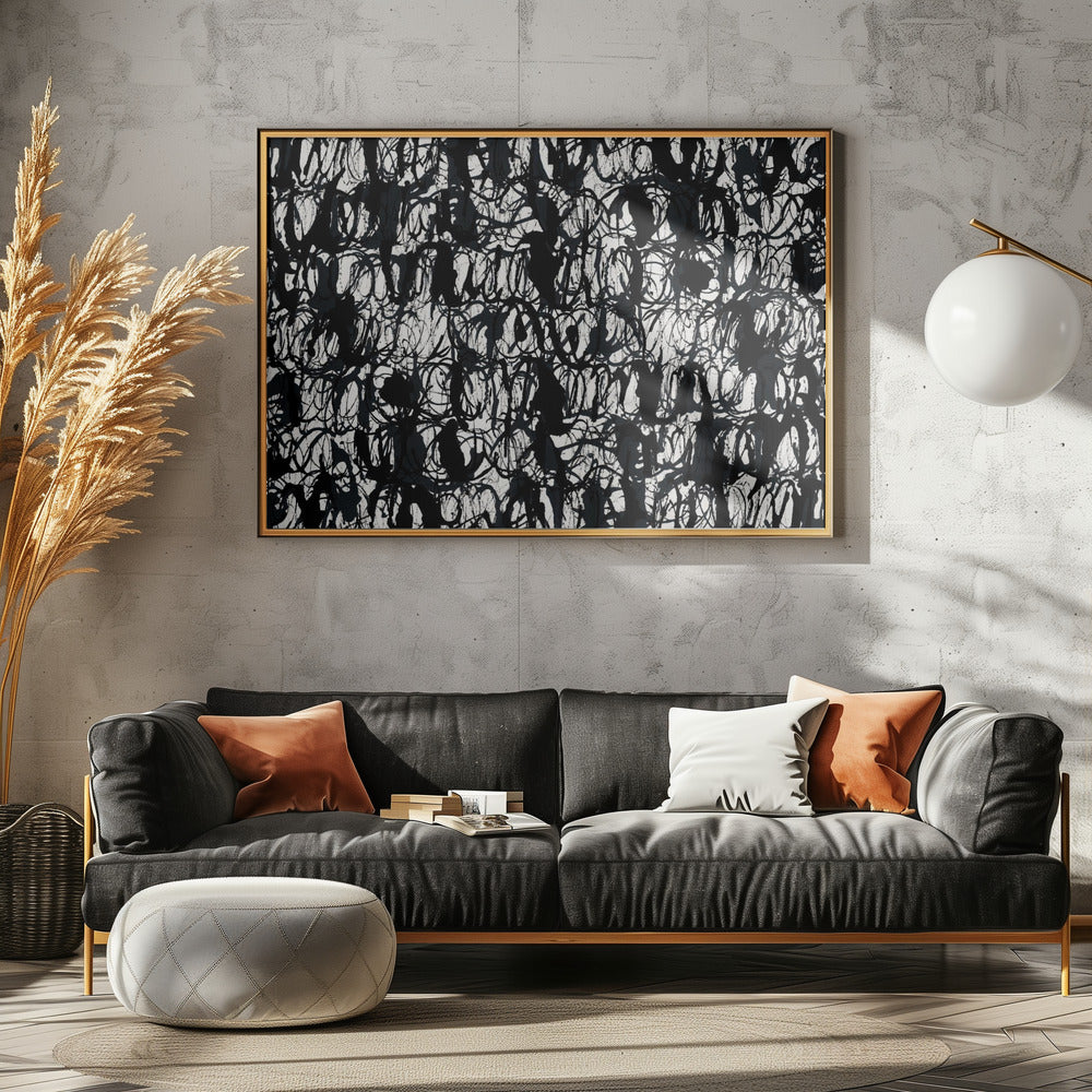 Abstrakte Tintenwirbel Schwarz 2 | Poster